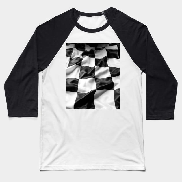 Checkered Flag in 3D First to the Chequered Flag Baseball T-Shirt by Abstractdiva